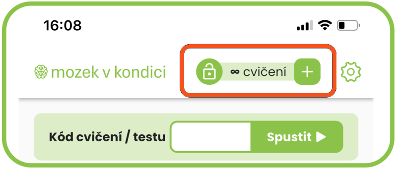 První krok k aktivaci aplikace Brainmondo - mozek v kondici