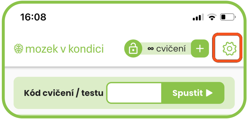 Ikonka pro nastavení aplikace