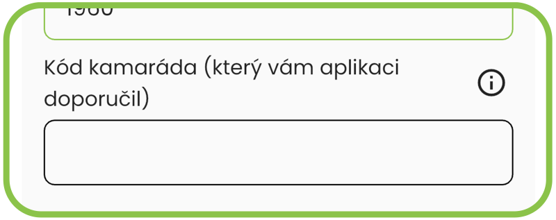 Vložte kód kamarádovi do zařízení